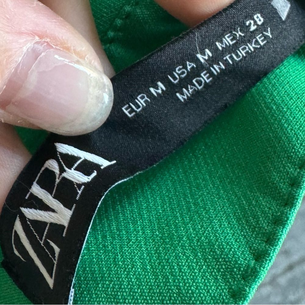 ZARA St Patrick’s Green Wrap Skort Skirt with Shorts Under with Side Tie Bow - Picture 4 of 16